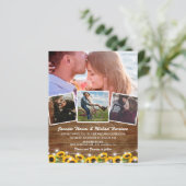 Budget Rustic Sunflower Wedding Invites (Standing Front)
