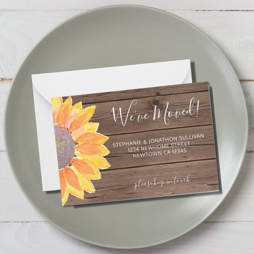 Budget Rustic Sunflower Weve Moved Announcement