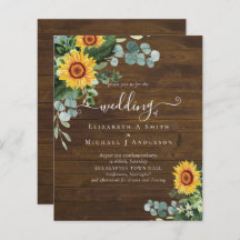 BUDGET Rustic Sunflowers Eucalyptus Leaves Wedding