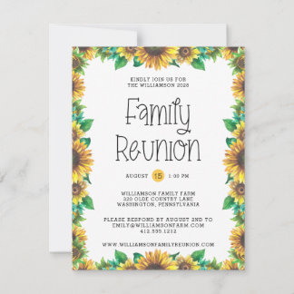 Budget Rustic Sunflowers Family Reunion Invitation