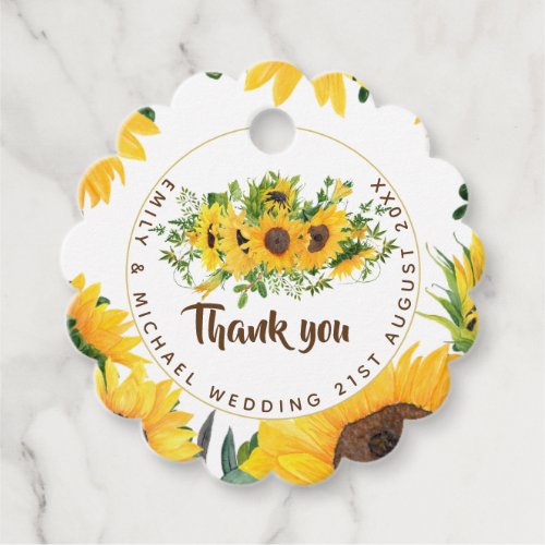 Budget Rustic Sunflowers Gift Favor Product Tags