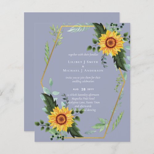 BUDGET Rustic Sunflowers Greenery Leaves Wedding 