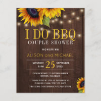 Budget rustic sunflowers I do bbq couple shower