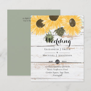 Budget Rustic Sunflowers Moss Green Leaves Wedding