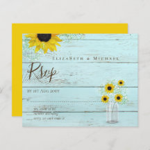 BUDGET Rustic Sunflowers RSVP Wedding