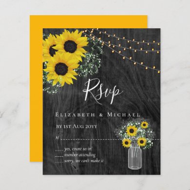 BUDGET Rustic Sunflowers RSVP Wedding