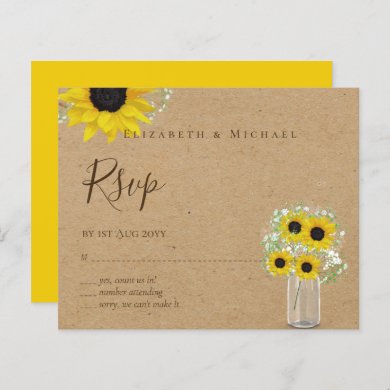 BUDGET Rustic Sunflowers RSVP Wedding