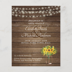 Budget Rustic Sunflowers Southern Wedding