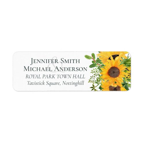 Budget Rustic Sunflowers Southern Wedding Label