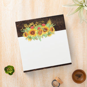 Budget RUSTIC SUNFLOWERS Template 3 Ring Binder