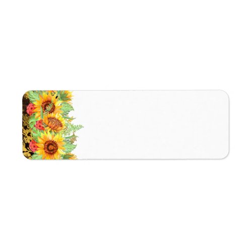 Budget RUSTIC SUNFLOWERS Template Label