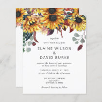 Budget Rustic Sunflowers Wedding Invitation