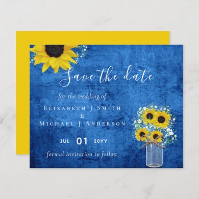 BUDGET Rustic Sunflowers Wedding Save Dates