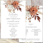Budget Rustic Terracotta Florals Wedding Program<br><div class="desc">Budget Rustic Terracotta Florals Fall Wedding Program.  A budget price 5.5 x 8.5" Beautiful florals in autumn colors decorate the top on each side in with a set script for Welcome. The rest of the text on both sides can be easily personalised.</div>