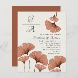 Budget Rustic Terracotta Ginkgo foliage Wedding