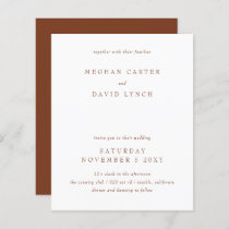 Budget Rustic Terracotta Wedding Invitation