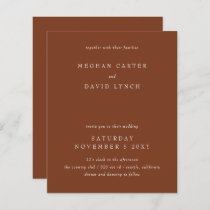 Budget Rustic Terracotta Wedding Invitation