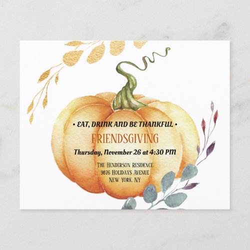 Budget Rustic Thanksgiving Invitation Postcard Fl Flyer