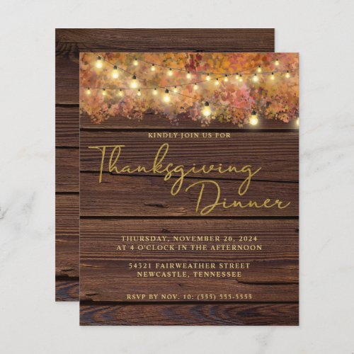 Budget Rustic Thanksgiving String Lights Wood