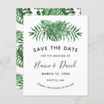 Budget Rustic Tropical Greenery Save The Date