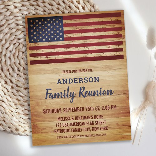 Budget Rustic USA Flag Patriotic Family Reunion