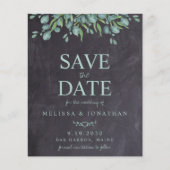 Budget Rustic Watercolor Greenery Save The Date (Front)