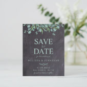 Budget Rustic Watercolor Greenery Save The Date (Standing Front)
