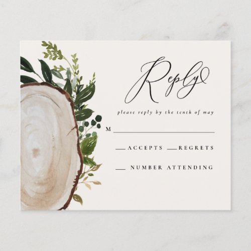 budget Rustic watercolor wedding reply RSVP card Flyer