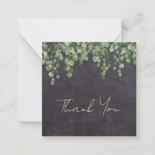 Budget Rustic Wedding Foliage Greenery Thank You Note Card