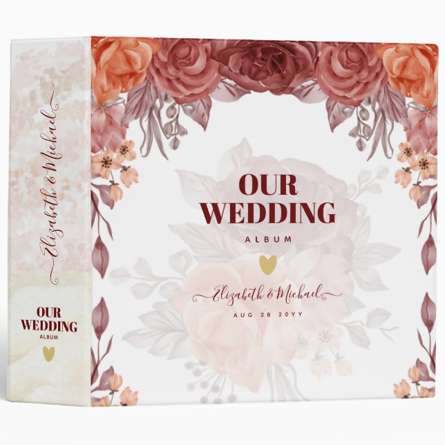 Budget Rustic Wedding Planning Ideas Perosnalized 3 Ring Binder (Front/Spine)