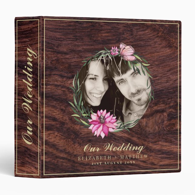 Budget Rustic Wedding Planning Ideas Personalized 3 Ring Binder (Front/Spine)