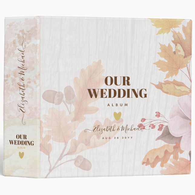Budget Rustic Wedding Planning Ideas Personalized 3 Ring Binder (Front/Spine)