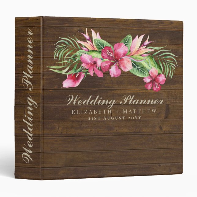 Budget Rustic Wedding Planning Ideas Personalized 3 Ring Binder (Front/Spine)