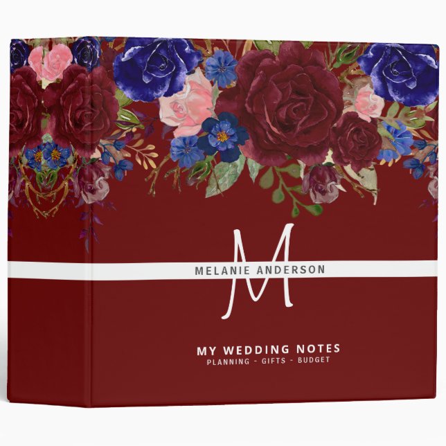 Budget Rustic Wedding Planning Ideas Personalized 3 Ring Binder (Front/Spine)