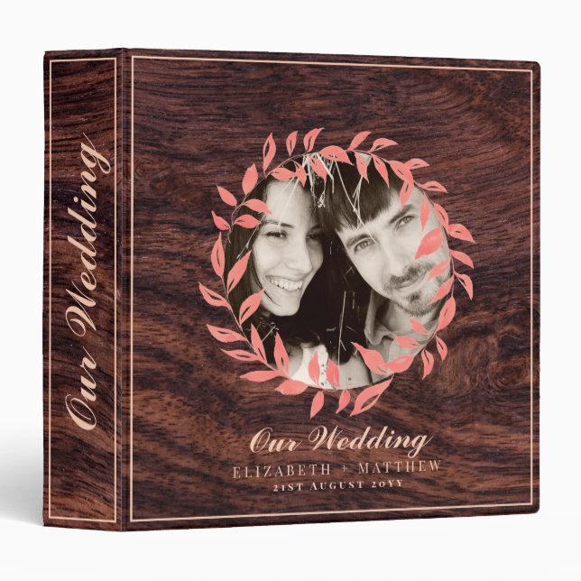 Budget Rustic Wedding Planning Ideas Personalized 3 Ring Binder (Front/Spine)