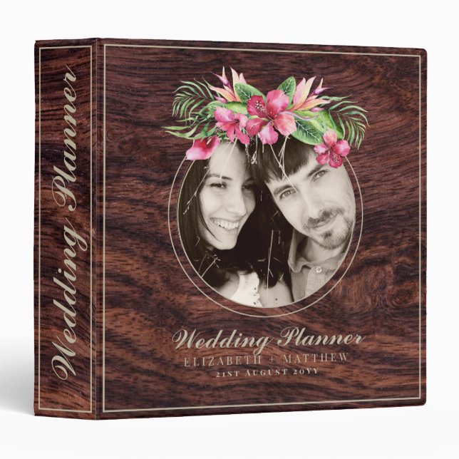 Budget Rustic Wedding Planning Ideas Personalized 3 Ring Binder (Front/Spine)
