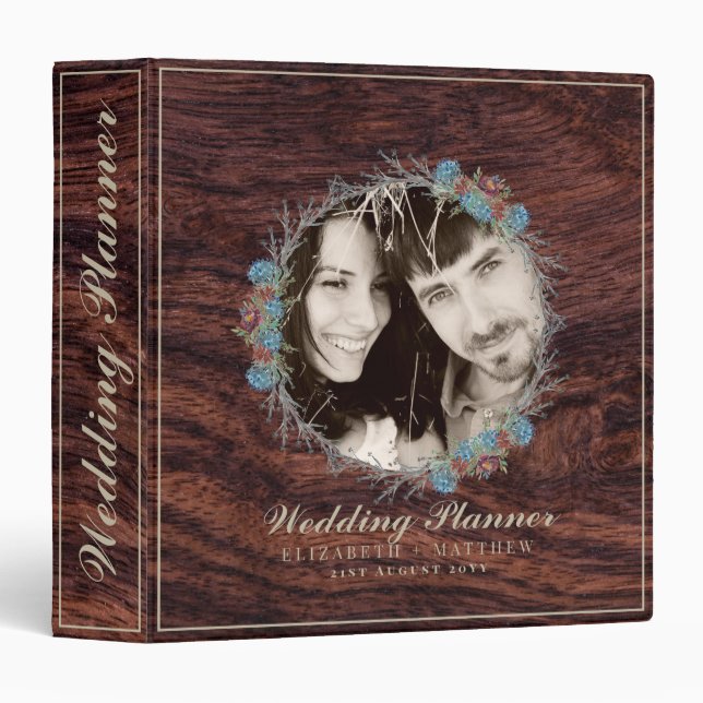 Budget Rustic Wedding Planning Ideas Personalized 3 Ring Binder (Front/Spine)