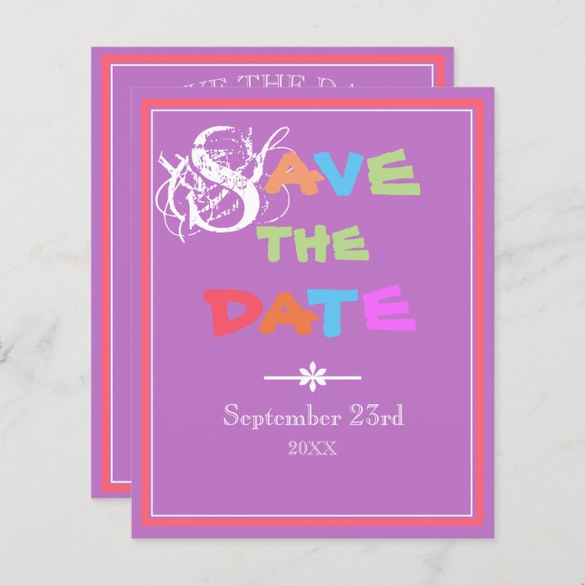 Budget Rustic Wedding Save The Date (Front/Back)