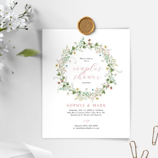 Budget Rustic Wildflower Couples Shower Invitation (Creator Uploaded)