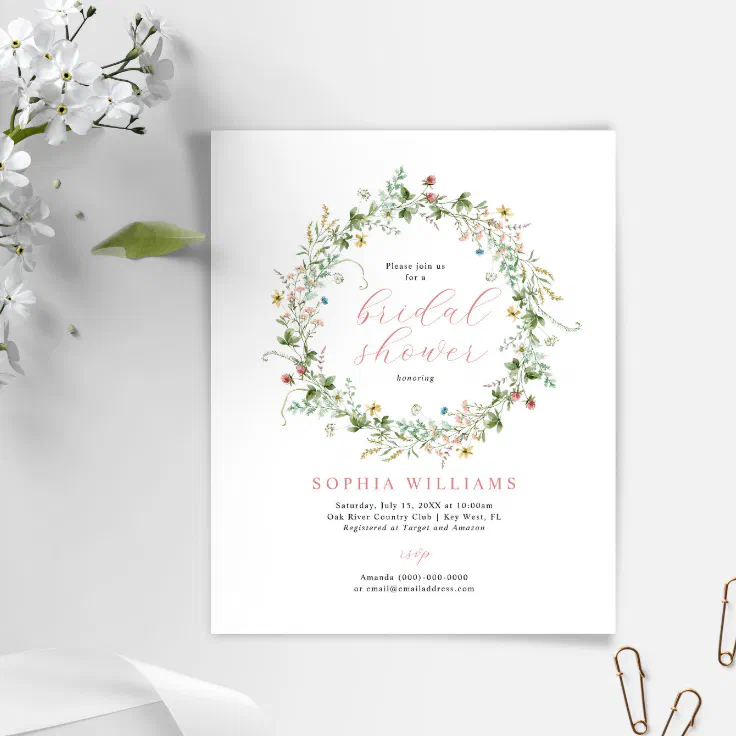 Budget Rustic Wildflowers Bridal Shower Invitation Zazzle