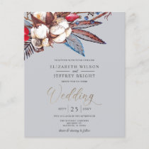 Budget Rustic Winter Florals Wedding Invitation