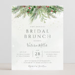 Budget Rustic Winter Greenery Bridal Brunch Invite<br><div class="desc">Beautiful affordable bridal brunch invitations featuring hand-painted botanical watercolor illustrations of winter greenery,  pine and spruce branches,  cones and holly berries. Perfect choice for winter or Christmas holiday themed weddings.</div>