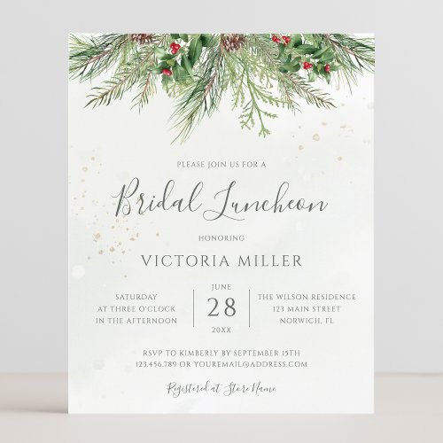 Budget Rustic Winter Greenery Bridal Luncheon