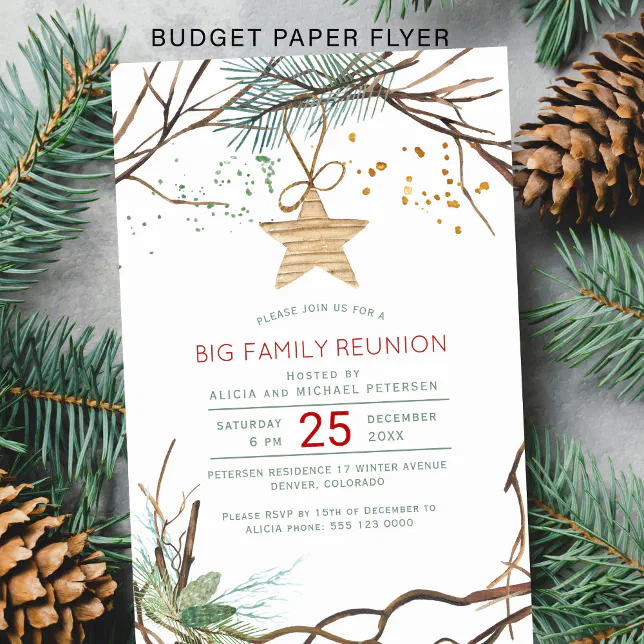 Rustic Event Flyer Budget rustic winter holiday party invitation flyer | Zazzle