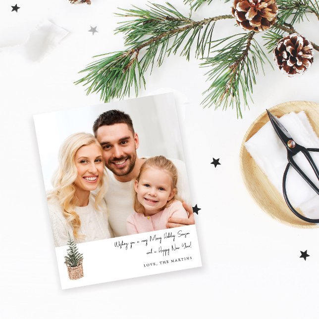 Budget Rustic Winter Tree V Note Photo Holiday Flyer (Creator Uploaded)