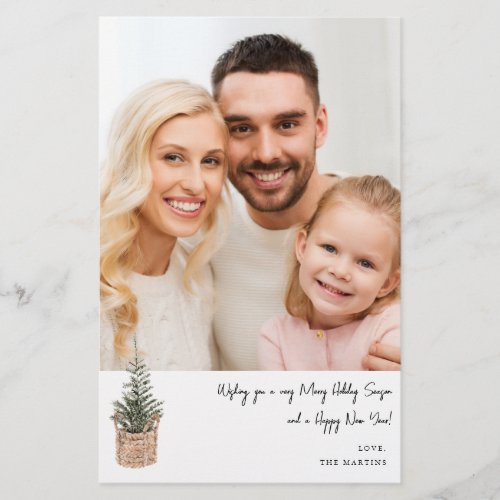 Budget Rustic Winter Tree V Note Photo Holiday MED Flyer