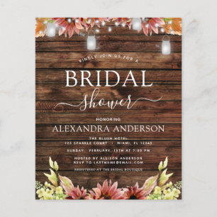 Budget Rustic Wood Autumn Sunflowers Bridal Shower