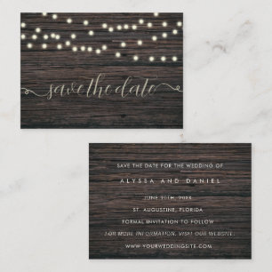 Budget Rustic Wood Boho Save The Date Invitations