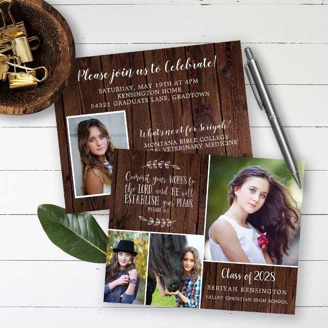 BUDGET Rustic Wood Christian Graduation Verse (Creator Uploaded)