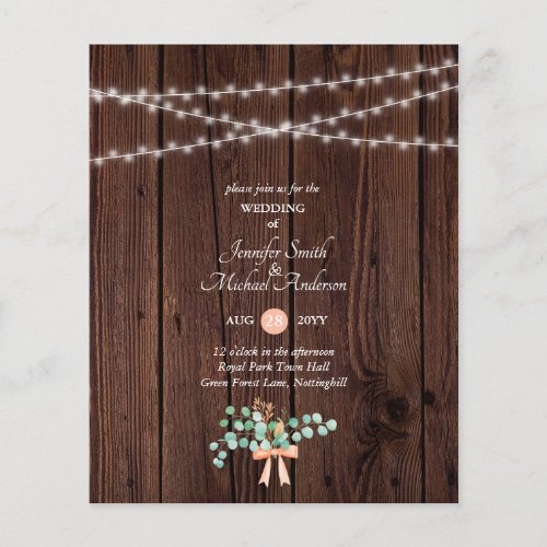 Budget Rustic Wood Coral Greenery Wedding